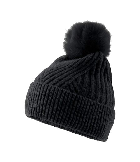 Womens/ladies Snow Luxe Beanie Black Beechfield