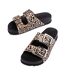 Claquettes Motif/style Imprimé Léopard Femme Beige Zaxy-4