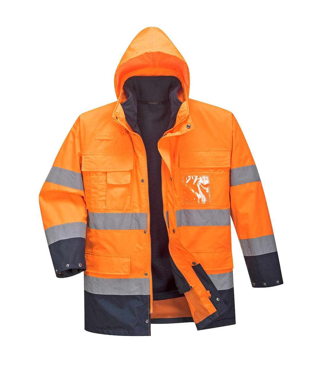 Mens s162 3 in 1 lite hi-vis jacket orange/navy Portwest-1