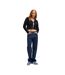 Womens/ladies Cropped Relaxed Fit Long-sleeved Cardigan Black Hugo-4
