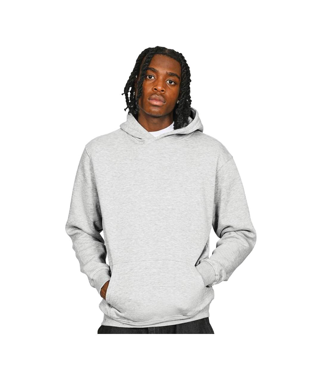 Mens Core 280 Ringspun Cotton Hoodie Ash Grey Casual Classics-1