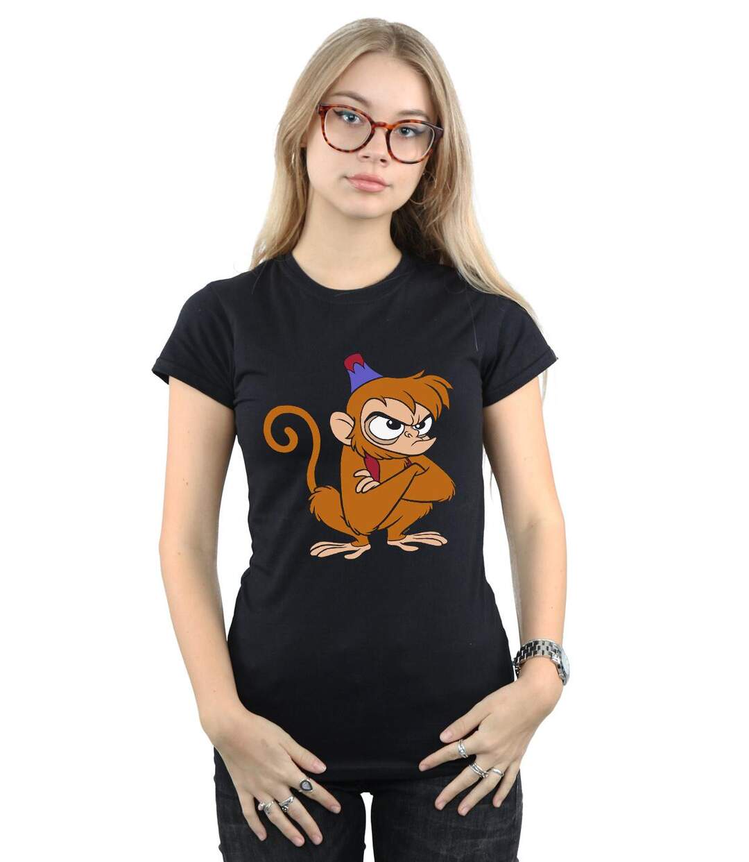 Disney - T-shirt ALADDIN ANGRY ABU - Femme (Noir) - UTBI16275-2