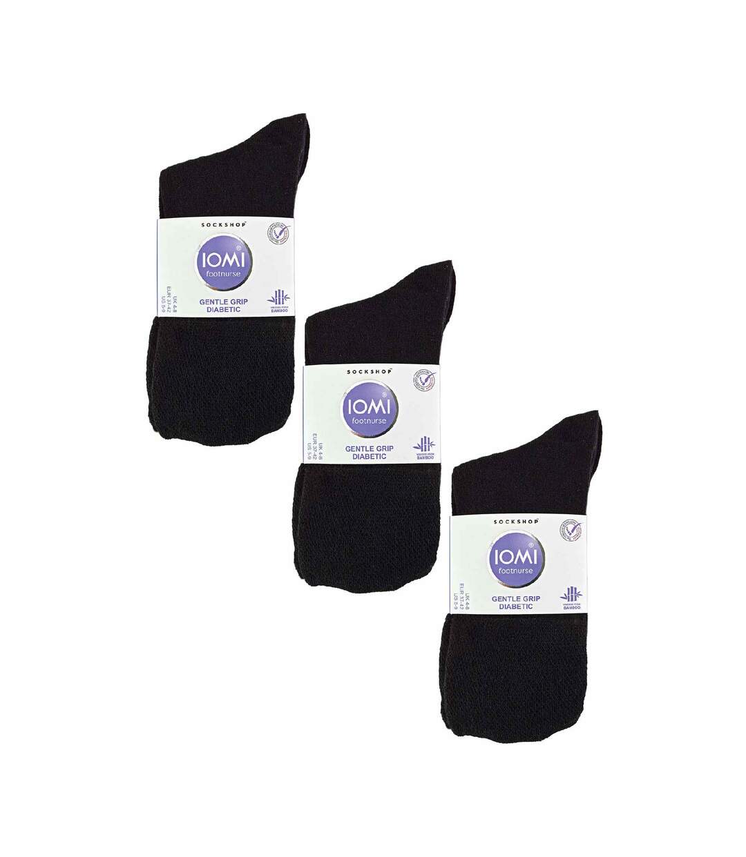 6 Pack Ladies Non Elastic Bamboo Diabetic Socks-2