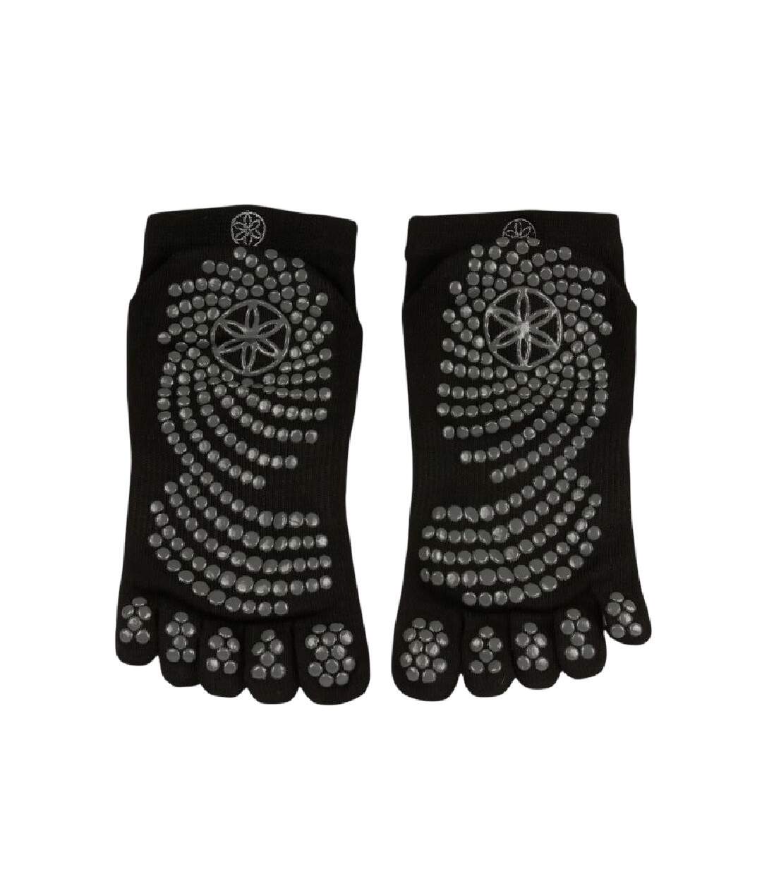 Unisex Adult Anti-slip Yoga Toe Socks Black Gaiam-1