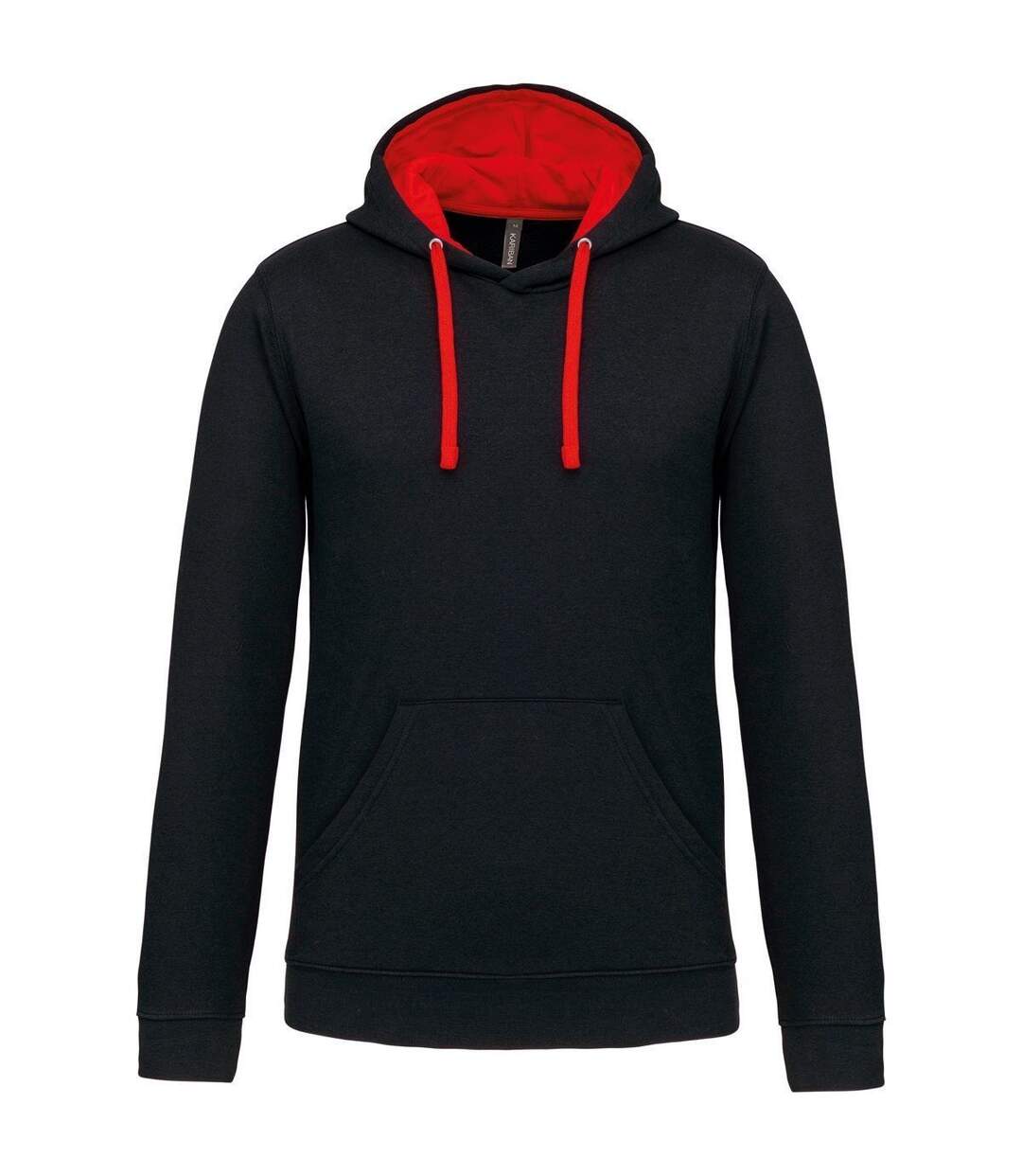 Sweat à capuche contrastée - Homme - K446 - noir et rouge