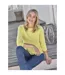 Womens/ladies Cashmere Crew Neck Jumper Limeade Yellow WoolOvers-1