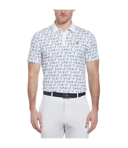 Mens Retro Golf Polo Shirt Bright White Original Penguin