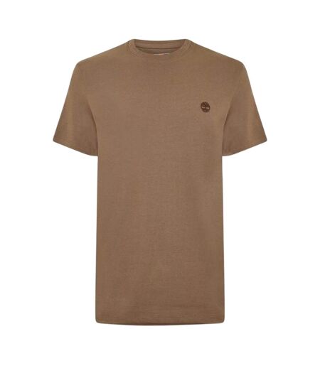 Mens River Embroidered Crew Neck T-shirt Chocolate Chip Timberland