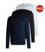 Lot De 3  T-shirts Manches Longues Motif/style Logo Homme Blanc Bleu Marine Noir Boss-2