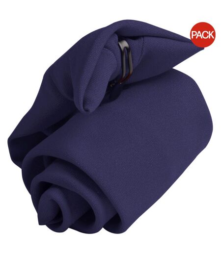 Premier Tie - Mens Plain Workwear Clip On Tie (Pack of 2) (Navy) (UTRW6936)