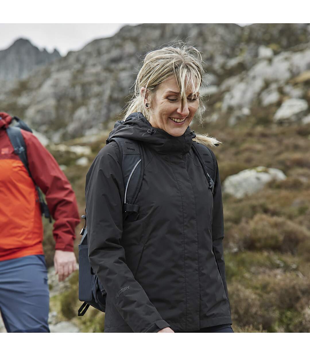 Ladies Waterproof Hiking Jacket with Hood with Windproof Rain Shell Coat-4