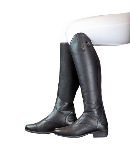Womens/ladies Albina Leather Long Riding Boots Black Moretta