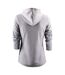 Womens/ladies Layback Hoodie Grey Melange Printer RED-2