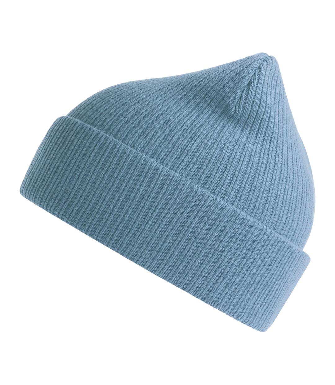 Unisex adult nelson ribbed organic cotton beanie light avio Atlantis-1