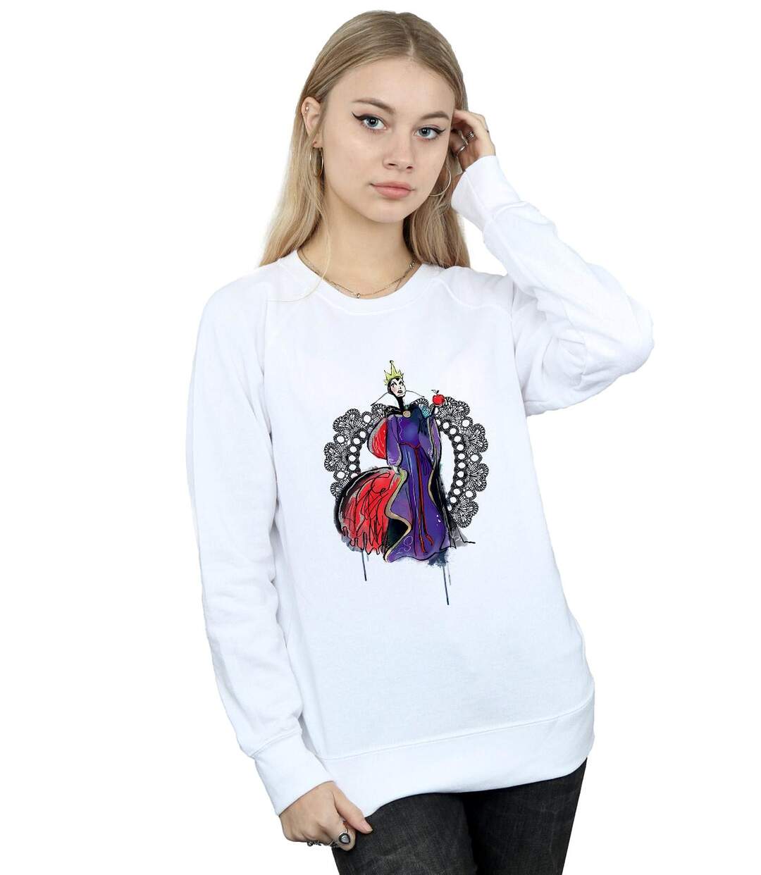 Disney Sweatshirt Femme/Madame Villains Maleficent Sketch (Blanc) - UTBI12472-2