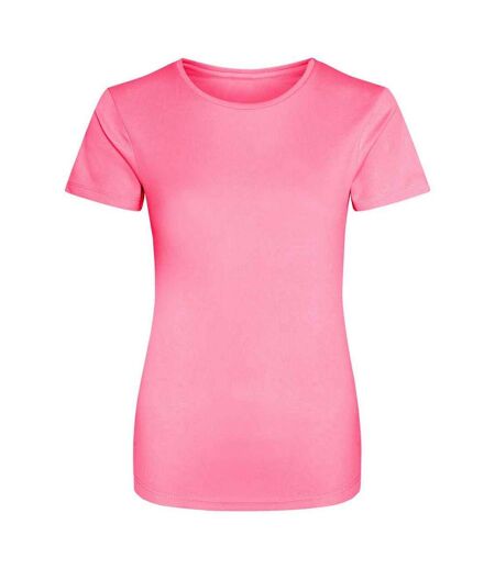 Just cool womens/ladies sports plain t-shirt electric pink AWDis