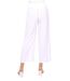 Pantalon femme coupe large de couleur blanc 100% coton