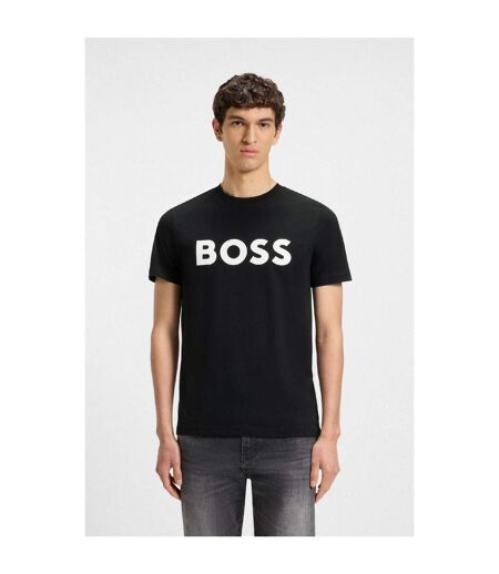 Mens Thinking 1 Signature Logo Regular T-shirt Black Boss