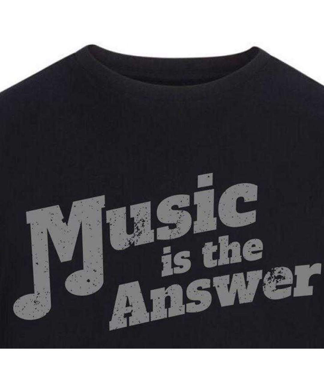 Mens Music Is The Answer T-shirt Black AWD-3