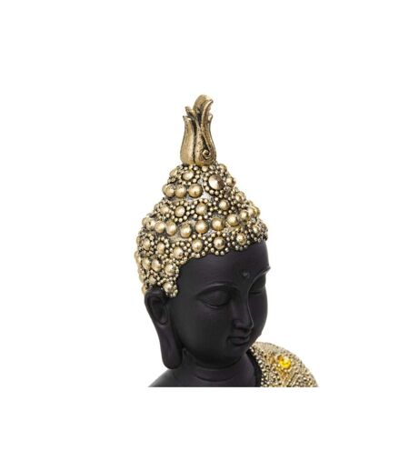 Bouddha Déco Assis 34cm Or & Noir