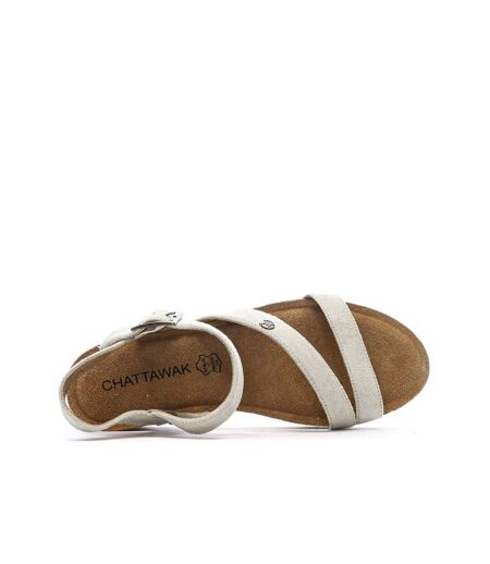 Sandales grises clair femme chattawak laspinas