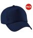 Lot de 2  casquettes de baseball adulte bleu marine Beechfield-1