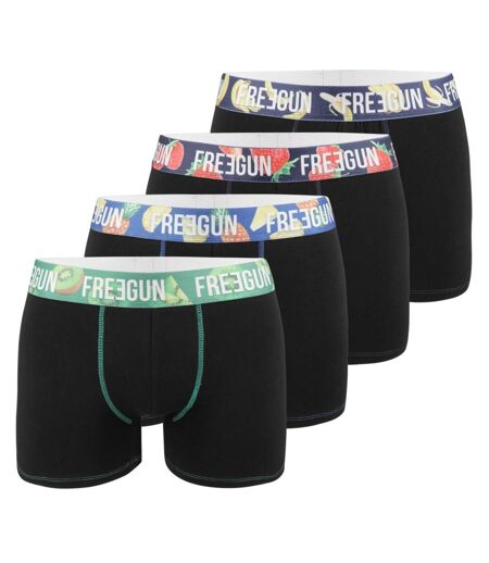 Lot de 4 Boxers homme Coton Bio Noir Freegun