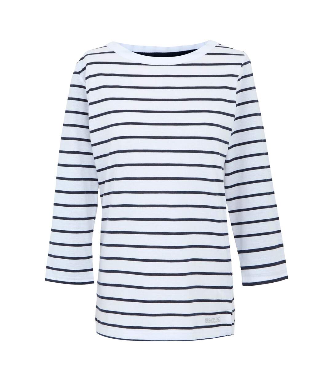 T-shirt baylette femme blanc / bleu marine Regatta-1