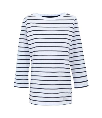 T-shirt baylette femme blanc / bleu marine Regatta