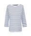 T-shirt baylette femme blanc / bleu marine Regatta-1