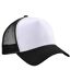 Beechfield Mens Half Mesh Trucker Cap/Headwear (Pack of 2) (Black/White)