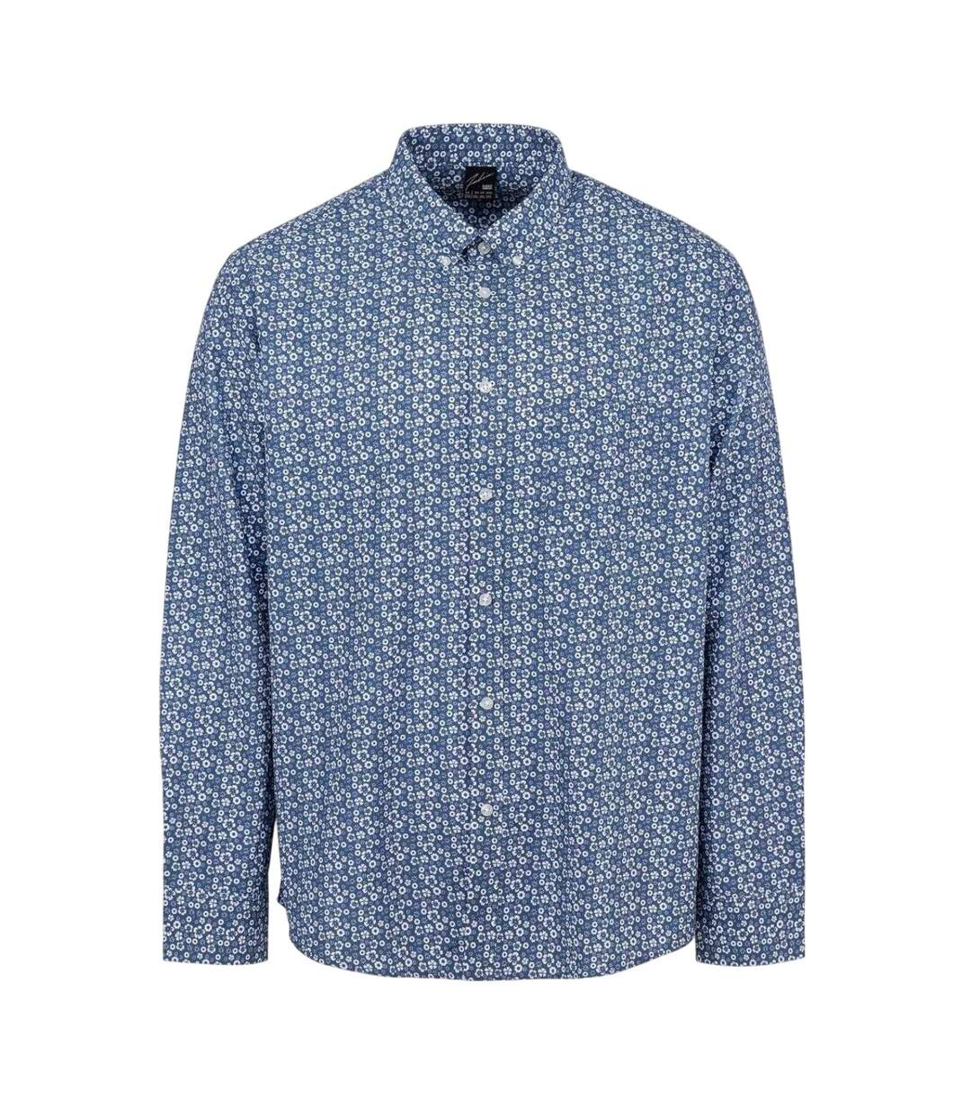 Mens Floral Poplin Long-sleeved Shirt Floral Fabric-1