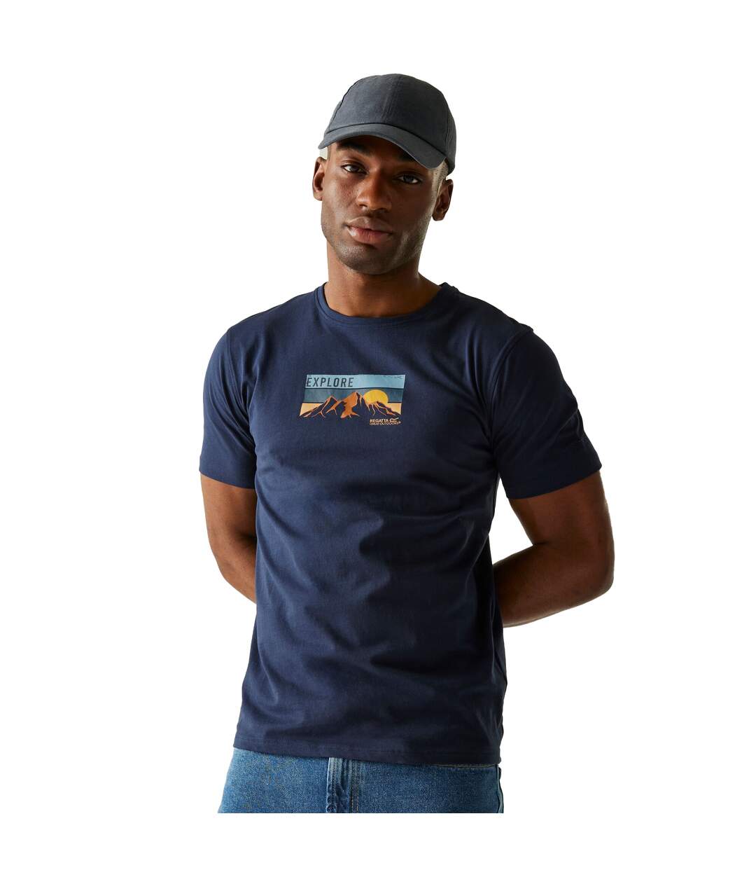 T-shirt Cline Explore Homme Bleu Marine Regatta-1