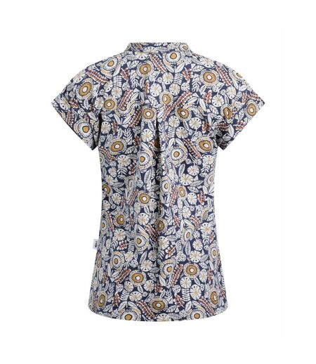 Womens/ladies alia printed jersey top navy Weird Fish