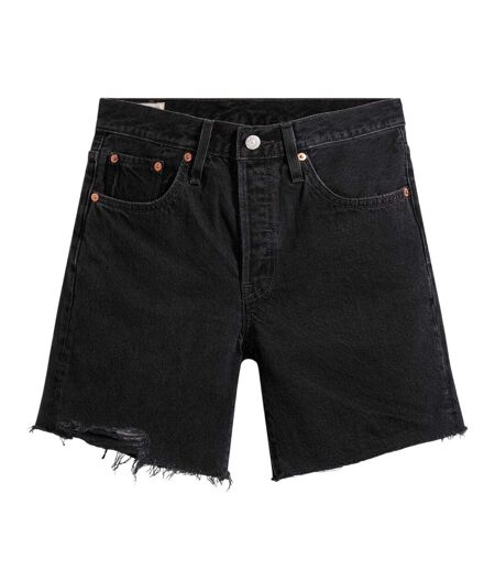 Womens/ladies 501 Mid Thigh Shorts Black Levis