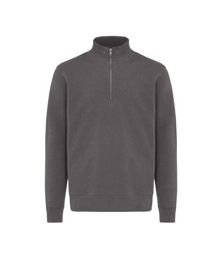Unisex Adult Elgon Recycled Cotton Quarter Zip Sweater Top Anthracite Iqoniq