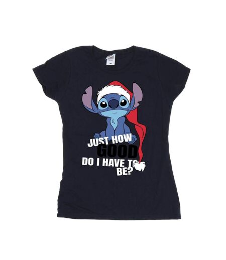 Disney T-shirt en coton Lilo & Stitch Just How Good - Femme/Femme (Bleu marine) - UTBI26138