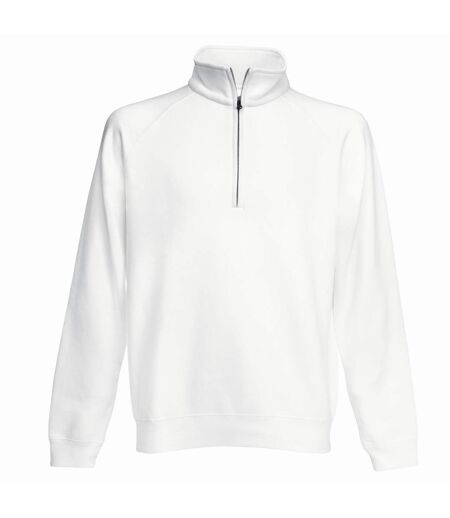 Fruit Of The Loom Mens Zip Neck Sweatshirt (White) - UTBC358