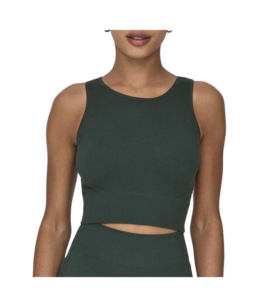 Haut de sport vert foncé femme only play life-1