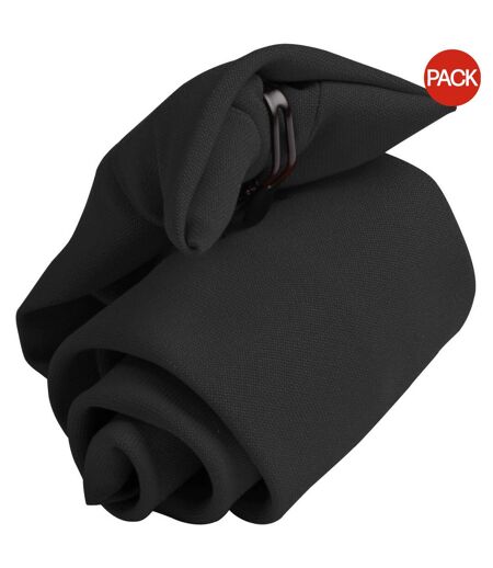 Premier Tie - Mens Plain Workwear Clip On Tie (Pack of 2) (Black) (UTRW6936)