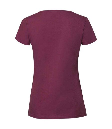 T-shirt iconic femme bordeaux Fruit of the Loom