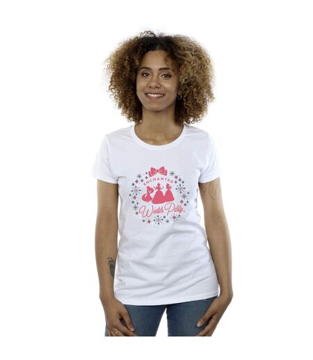 Disney T-shirt en coton Femmes/Dames Princesse fête d'hiver (Blanc) - UTBI37346