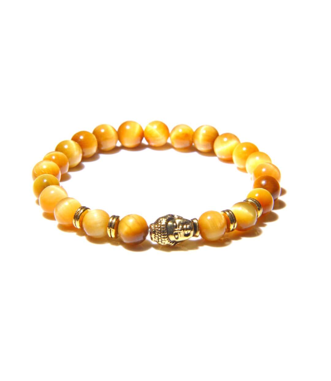 Bracelet buddha en oeil de tigre jaune-1