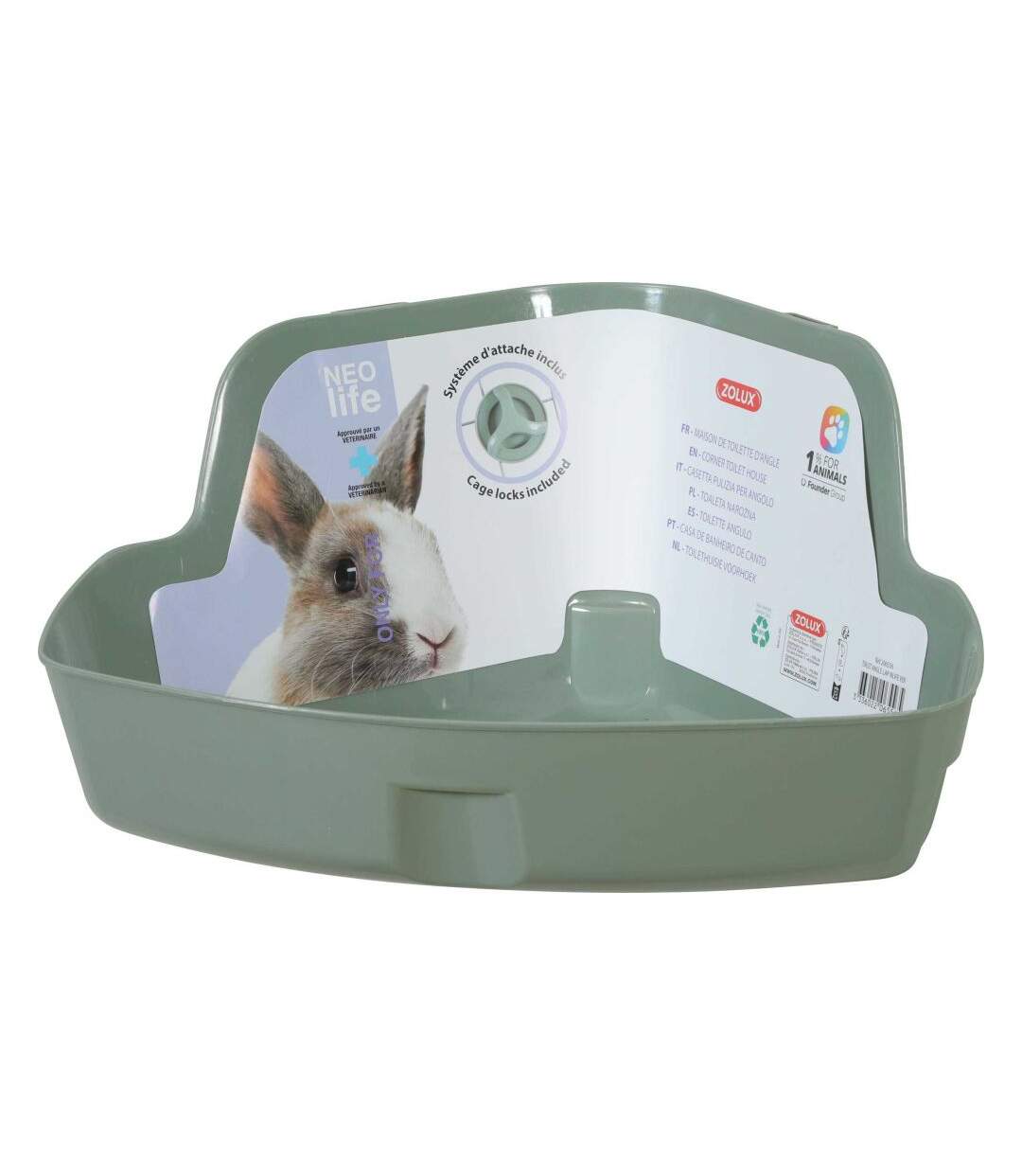 Maison de toilette d'angle pour lapin Neolife