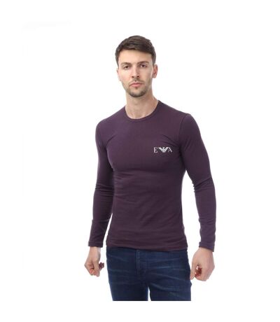 Mens Mock Neck Fitted Lounge Top Navy Emporio Armani