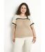 Pull doux brillant manches courtes col rond-1
