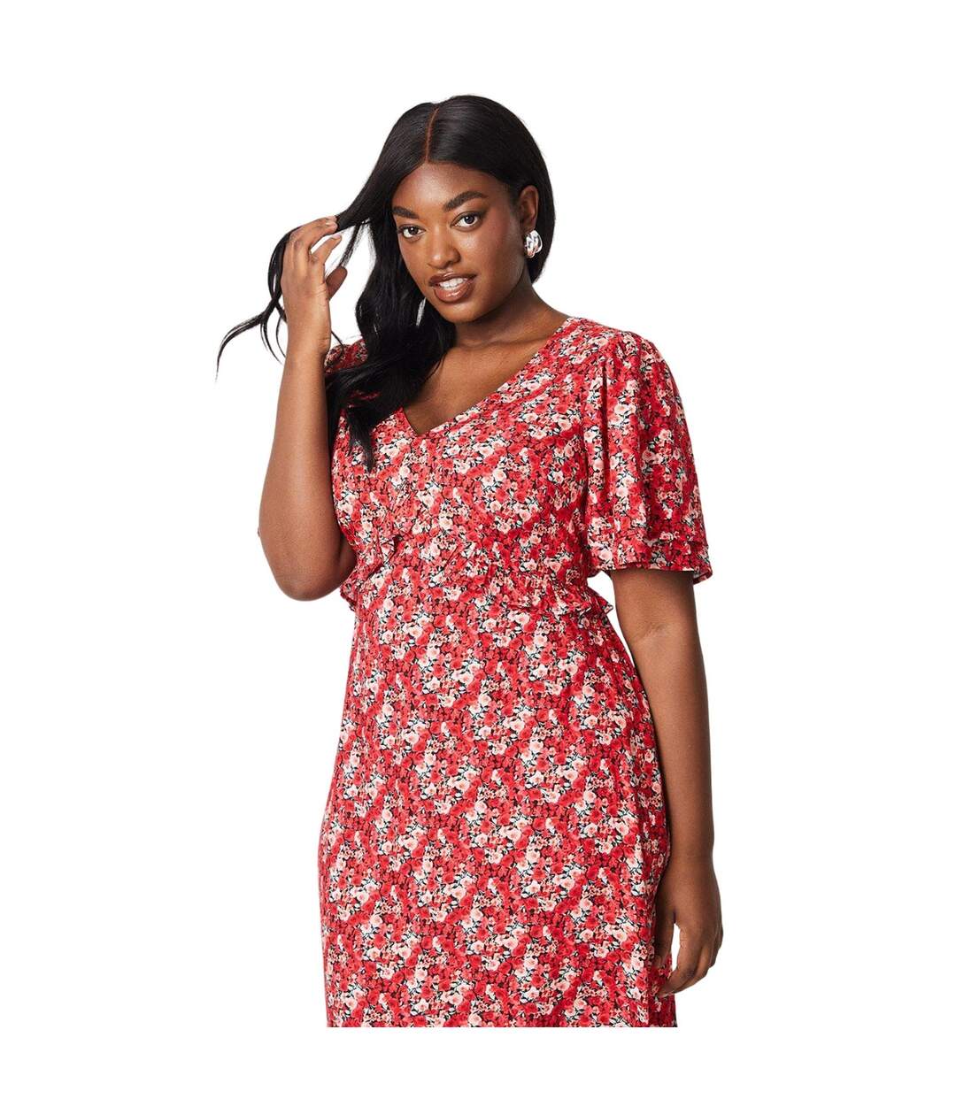 Robe mi-longue femme rouge Dorothy Perkins-3