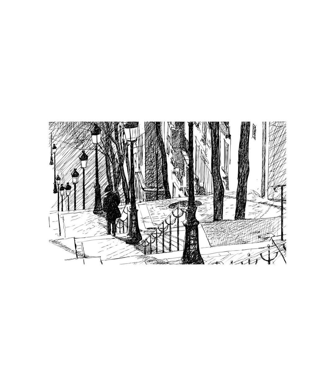 Papier Peint Escaliers Montmartre II 270x450cm-2