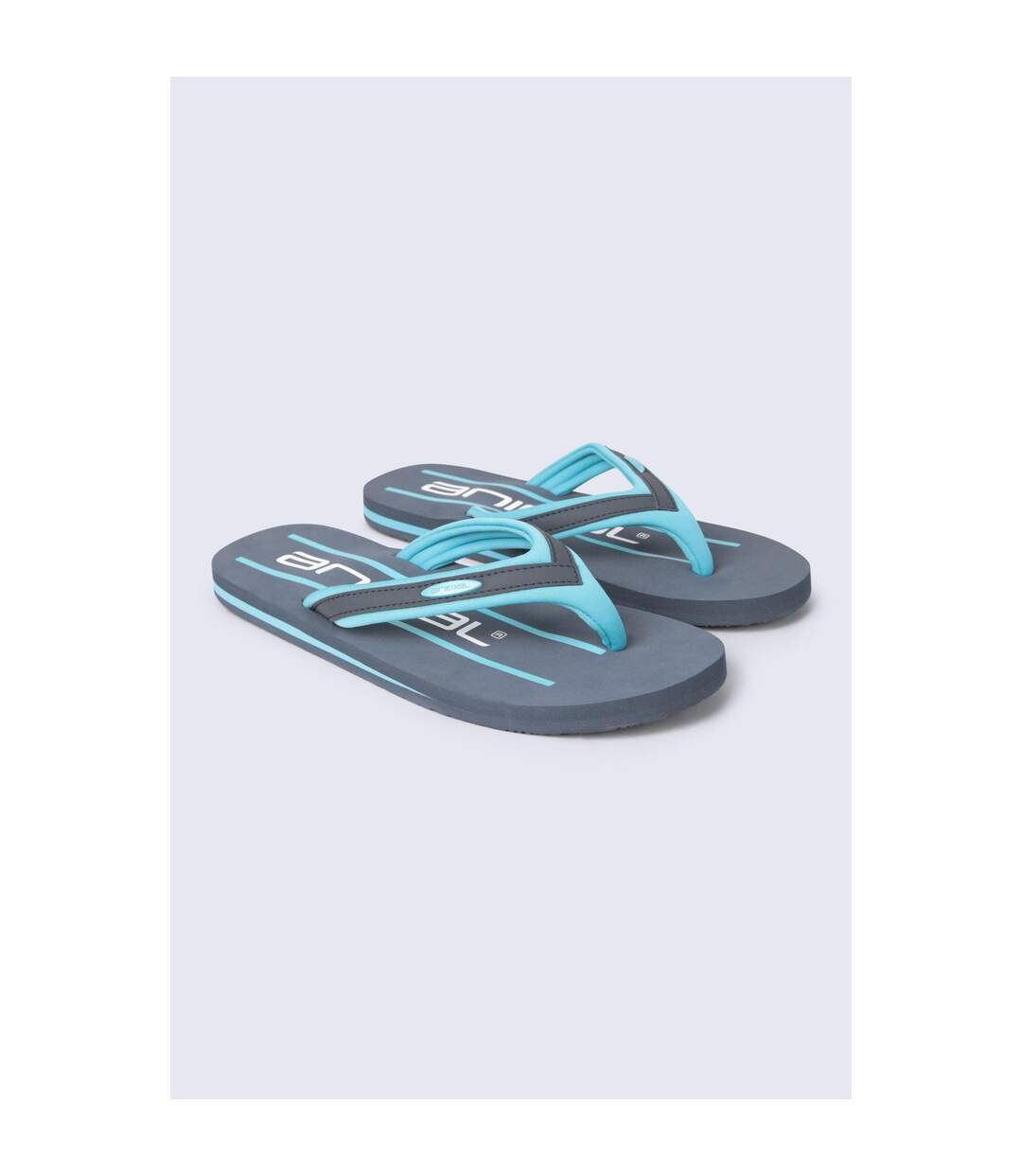 Mens Jekyl Recycled Flip Flops Light Blue Animal-1