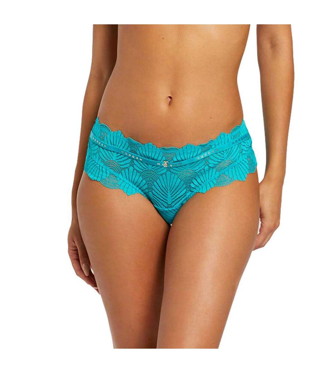 Shorty tanga turquoise Zoe Dentelle-2